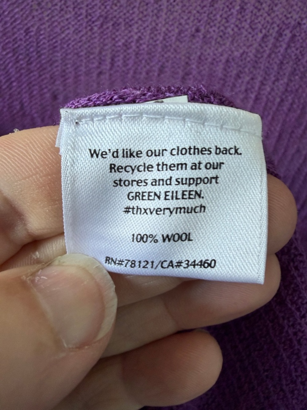 Eileen Fisher XL Magenta V-Neck Lightweight Knit Sweater - Picture 3 of 6